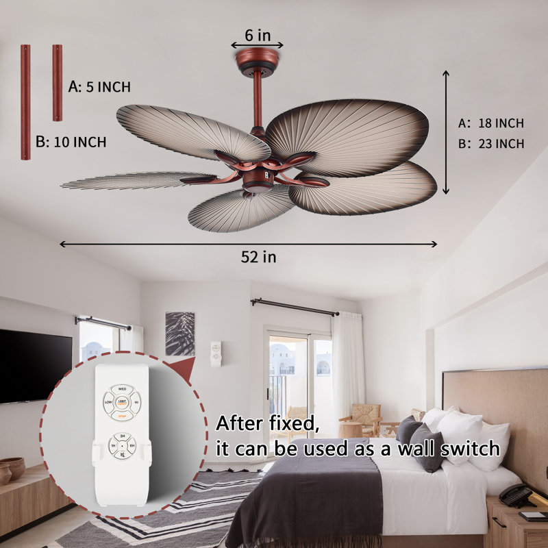Ventilateur de plafond Tropical sans lumière