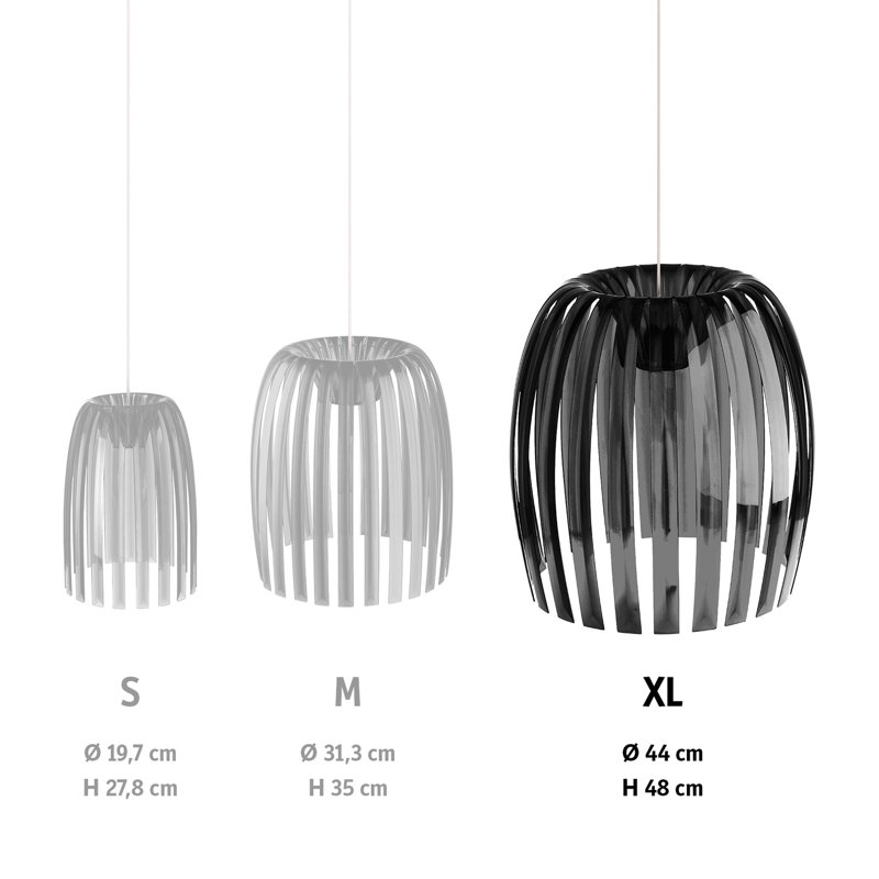 Josephine 48cm H Plastic Oval Pendant Shade ( Screw On ), White
