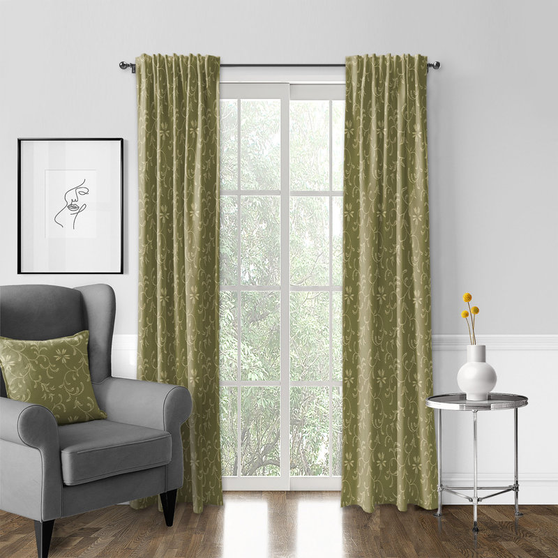Rideau en mélange de coton Selby, L 50 po x L 120 po