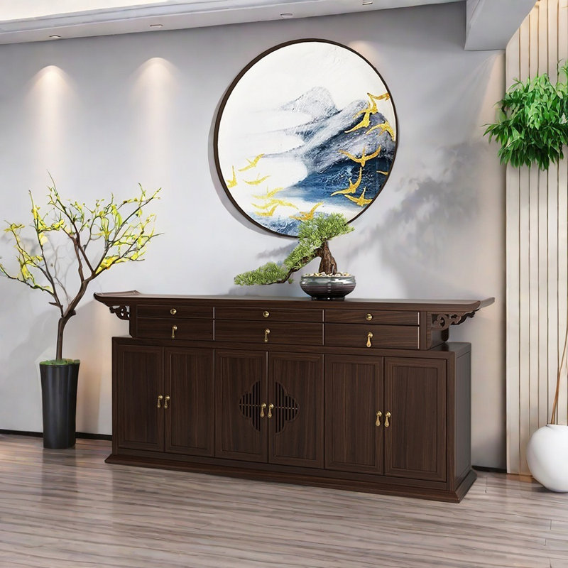 Buffet en bois massif de style chinois