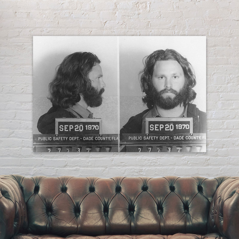 Jim Morrison Police Mugshot - Wrapped Canvas Print, 61cm H x 81cm W x 4cm D
