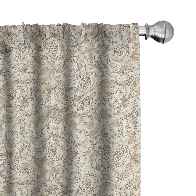 Floral Semi-Sheer Rod Pocket Curtain Panels, 28" x 84"