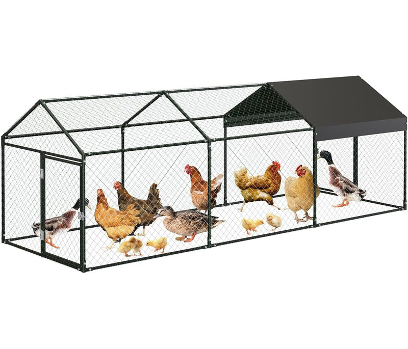 Grand poulailler en métal, enclos imperméable pour la cour de 10 pi x 40 po, cloche portative pour poulet, lapin, canard