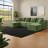 Comfortable Green Corduroy Modular Sofas, Modern Style For Home