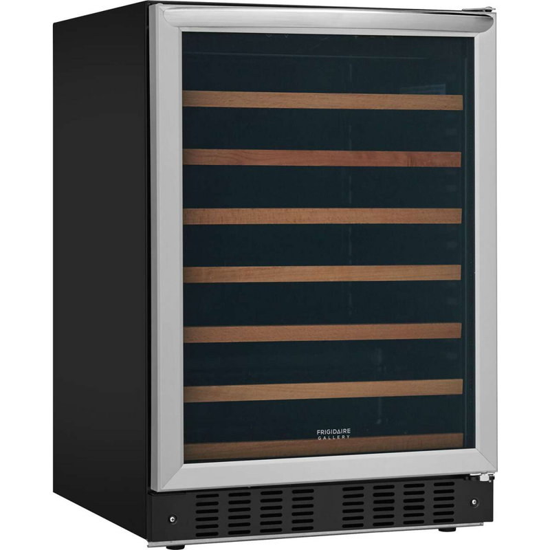 Stainless Steel Freestanding Wine Cooler with Glass Door and LED Lighting