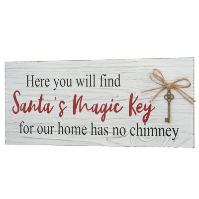National Tree Company Santas Key Tabletop Sign