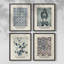 William Morris XXVI Framed Print - Set of 4-1096831262-1096831260