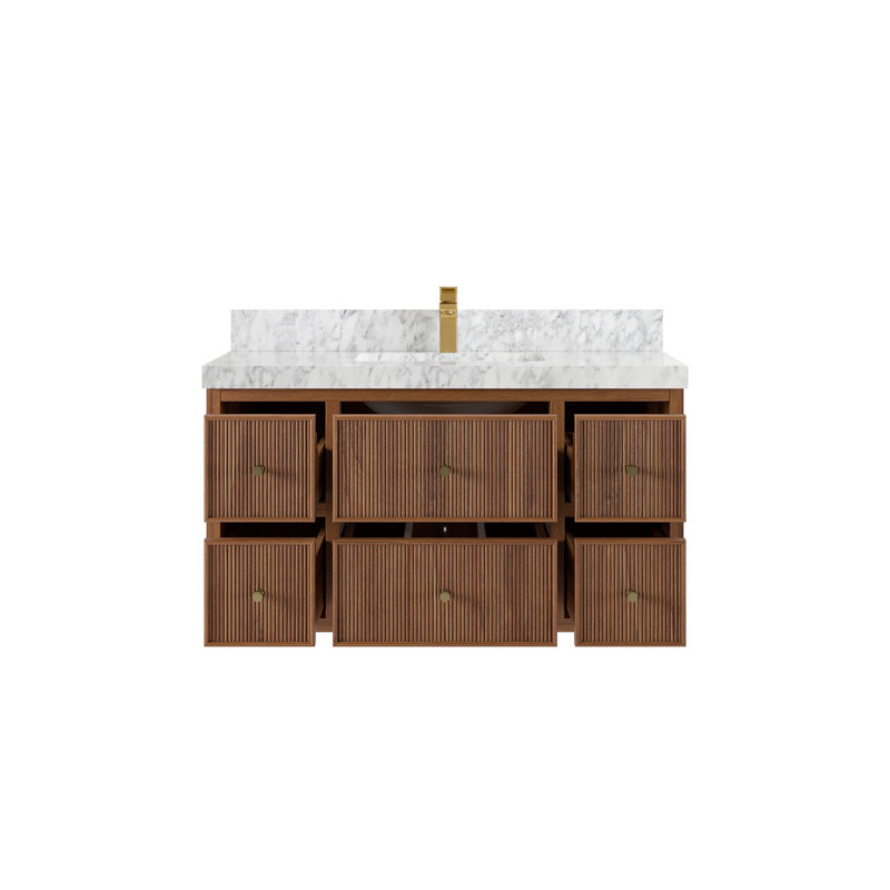 Ensemble de meuble-lavabo simple 42 po Sonoma, Marbre de Carrare