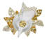 White Silver Tan Leaves Placemat