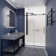 Leon 48'' - 48'' W x 76'' H Single Added Frameless Shower Door with Clear Glass