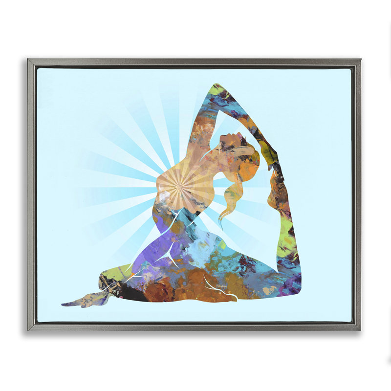«Meditation Mindful Yoga» par Tim Parker, Cadre flottant gris lustré, H 25 po x l 31 po