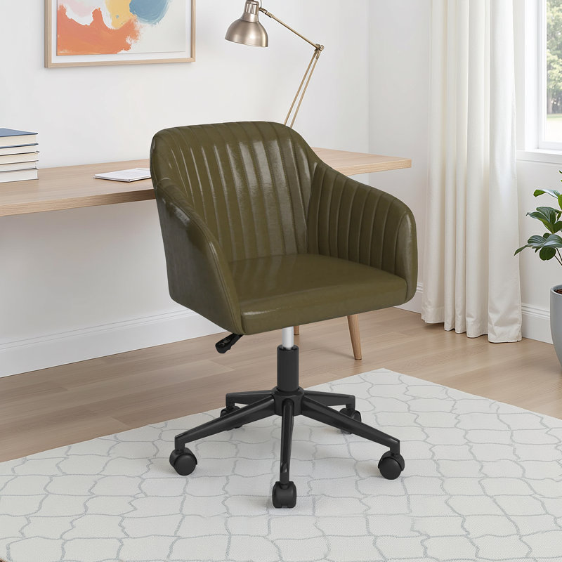 Chaise de bureau pivotante Flannigan, Vert