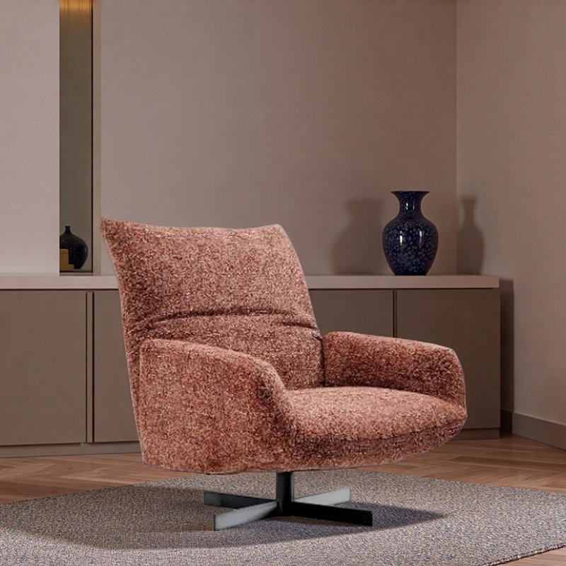 Fauteuil de loisir rotatif simple French French, Rouge / Orange