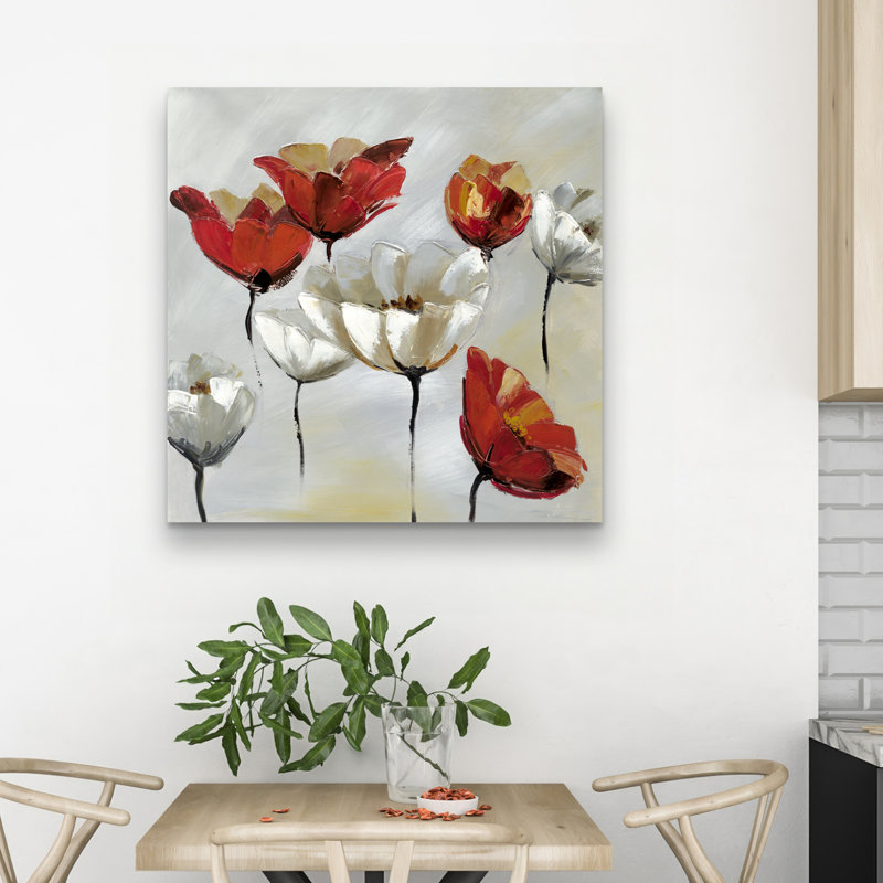Abstract flowers - 32"x32" art on canvas