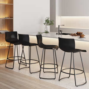 Cleek Swivel Bar & Counter Stool set of 4  black 24 inch 