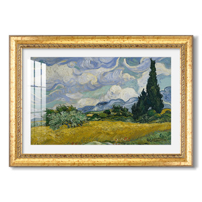Wheat Field with Cypresses, 1889-Vincent van Gogh-Custom Framed Canvas