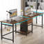 Bureau d'ordinateur pour deux personnes avec tiroirs et tablettes de rangement, table de travail double extra longue avec crochets, bureau d'écriture industriel pour bureau à domicile