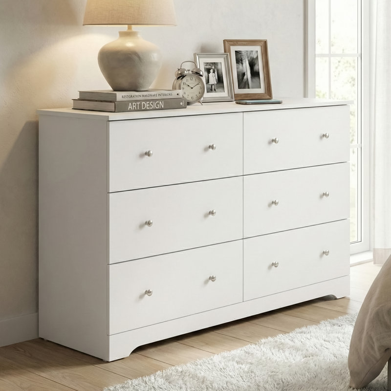 Blaklee 6 Drawer Dresser 47.24'' W, White