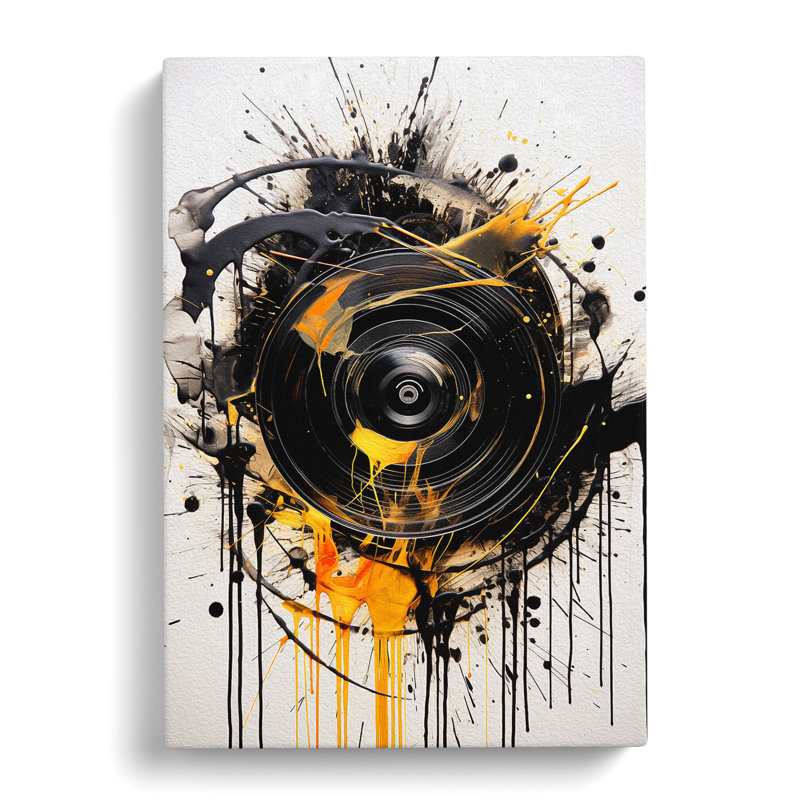 Vinyl Record Gestural - Wrapped Canvas, 76cm H x 50cm W x 3cm D