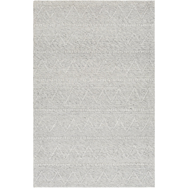 Rectangle Rozalinta Chevron Polyester/Wool Area Rug in Gray, Rectangle 9' x 12'
