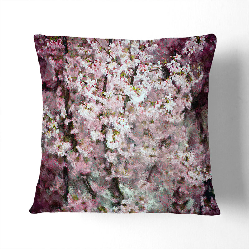 Cherry Blossoms Cushion with Filling, 40cm H x 40cm W x 15cm D