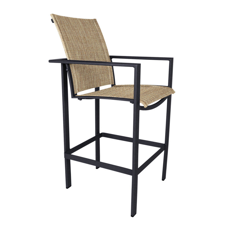 Studio Outdoor Bar Stool, Graphite, Augustine Fennel, 30.5"