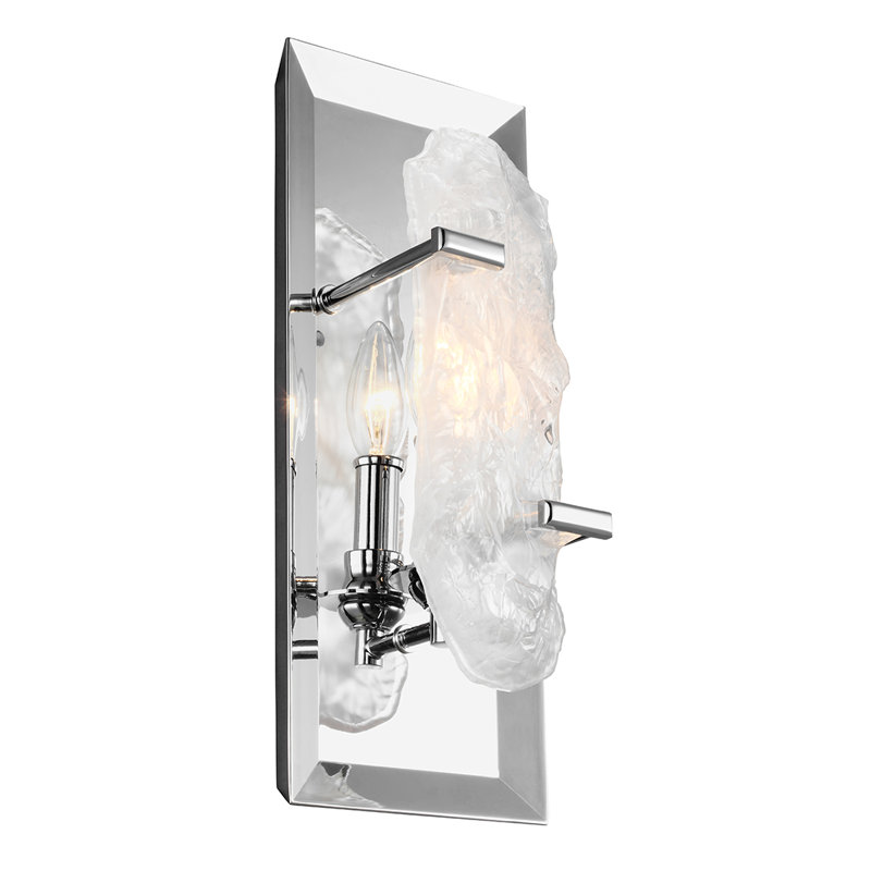 Corbin Flush Mounted Sconce, Polished Chrome