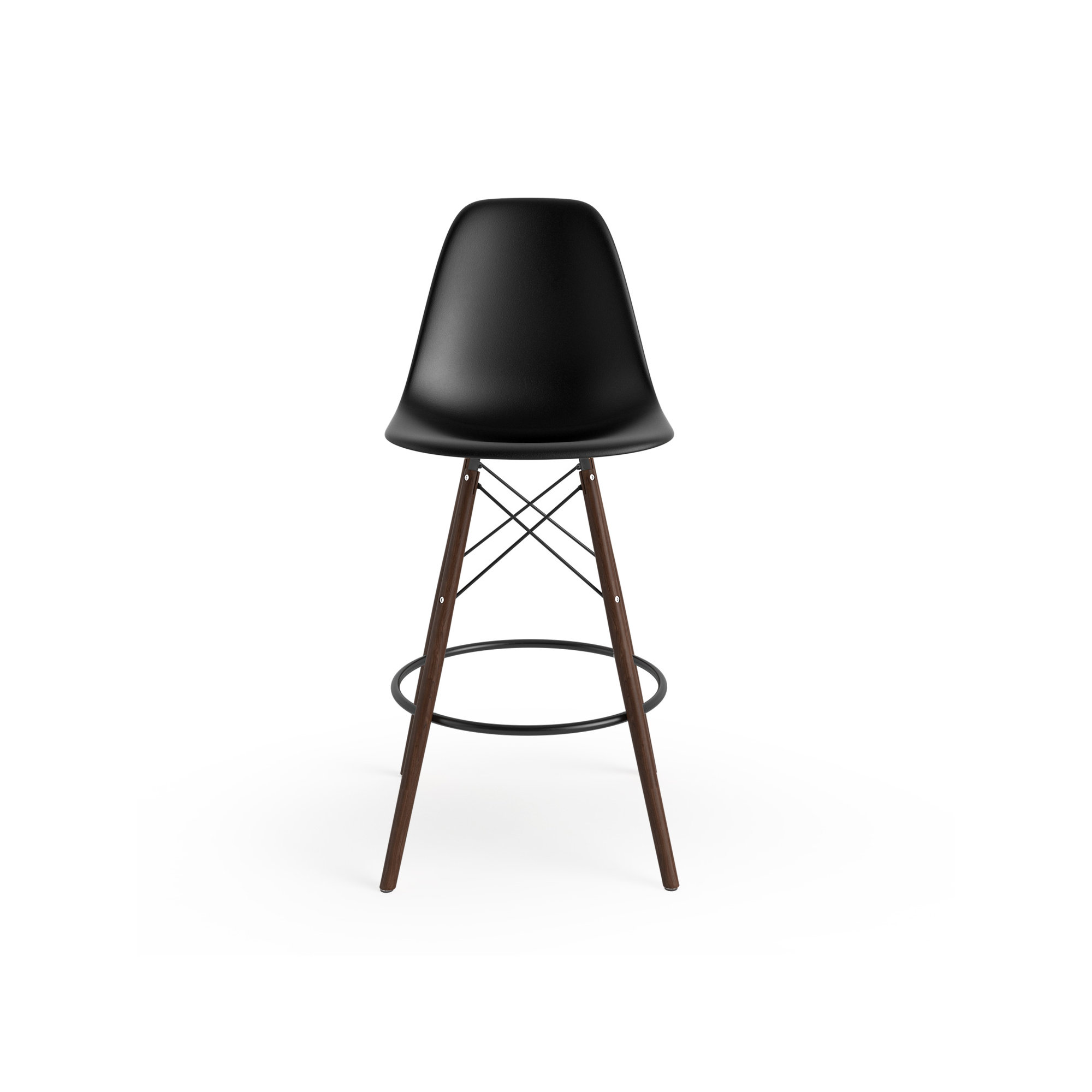 Jordan Bar & Counter Stool, Bar Stool (29.5" Seat Height), Black/Walnut