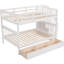Lit superposé d'escalier blanc avec tiroir et garde-corps pour la chambre à coucher, plusieurs options de rangement nécessaires pour la chambre à coucher, structure blanche solide, tiroir, rangement, rail-130155784