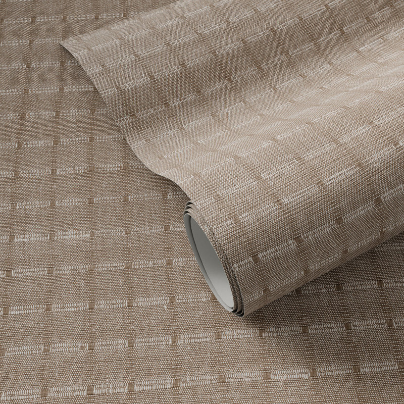 Dobby Checkered Wallpaper, H 8" x W 12", Dobby - Ecru