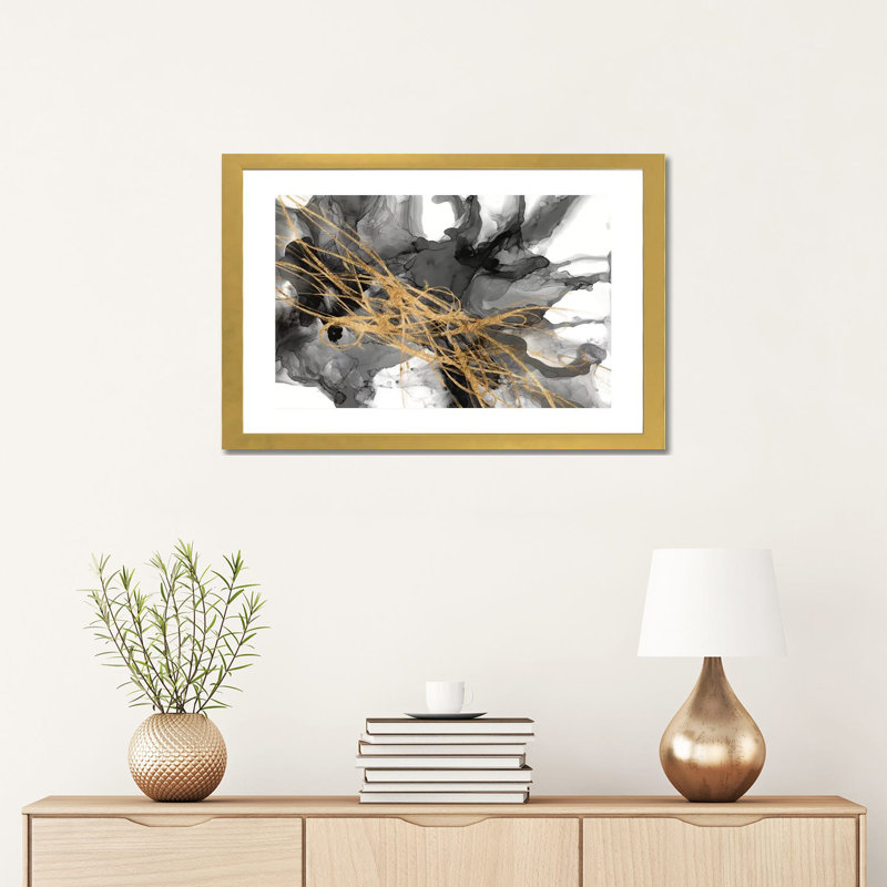 « Golden Bridge panorama » par Jennifer Goldberger-impression, H 16 po x l 24 po x P 1 po, Papier encadré blanc