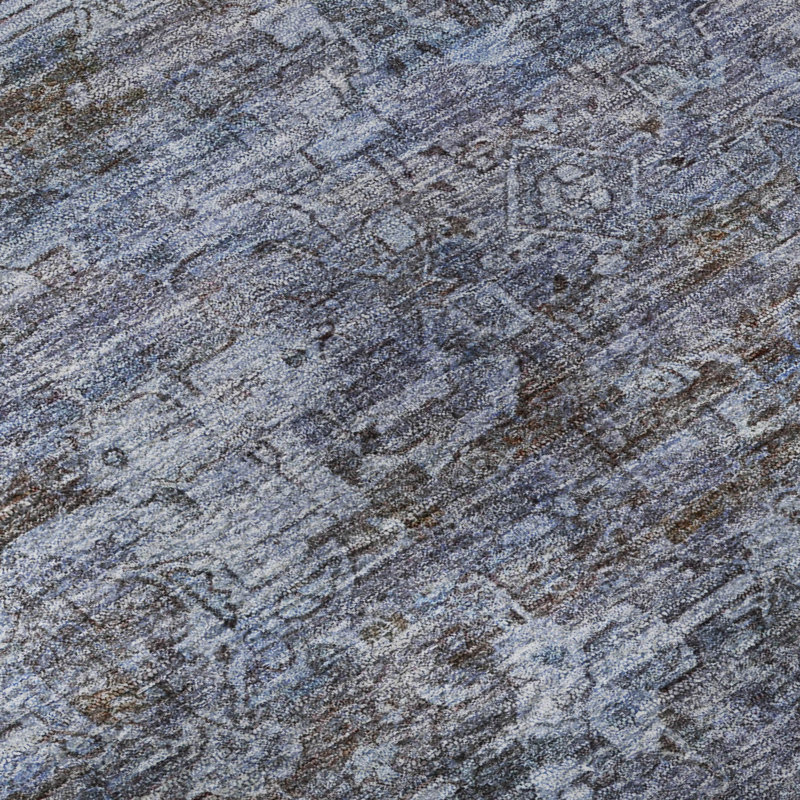 Premium Machine Washable Mayfield AMF2324 Ikat Rug, Blue, 3' x 5'