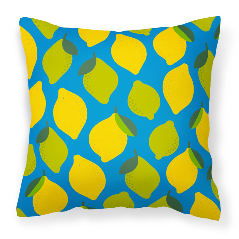 Coussin intérieur / extérieur Lemons and Limes, Bleu, 18 po x 18 po