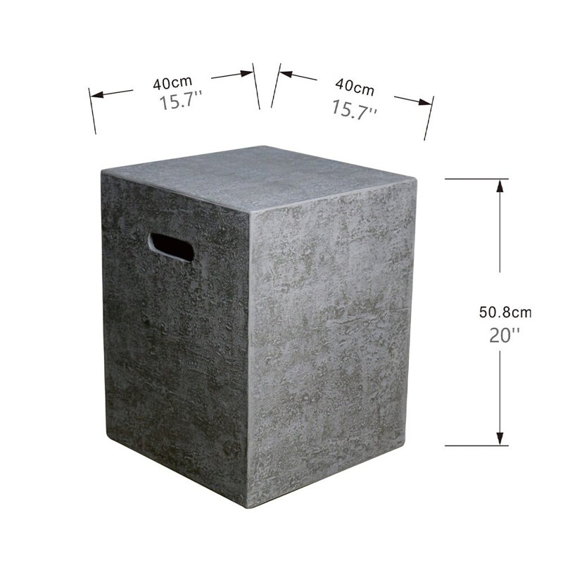 15.7'' x 20'' Concrete Propane Tank Cover, Light Gray