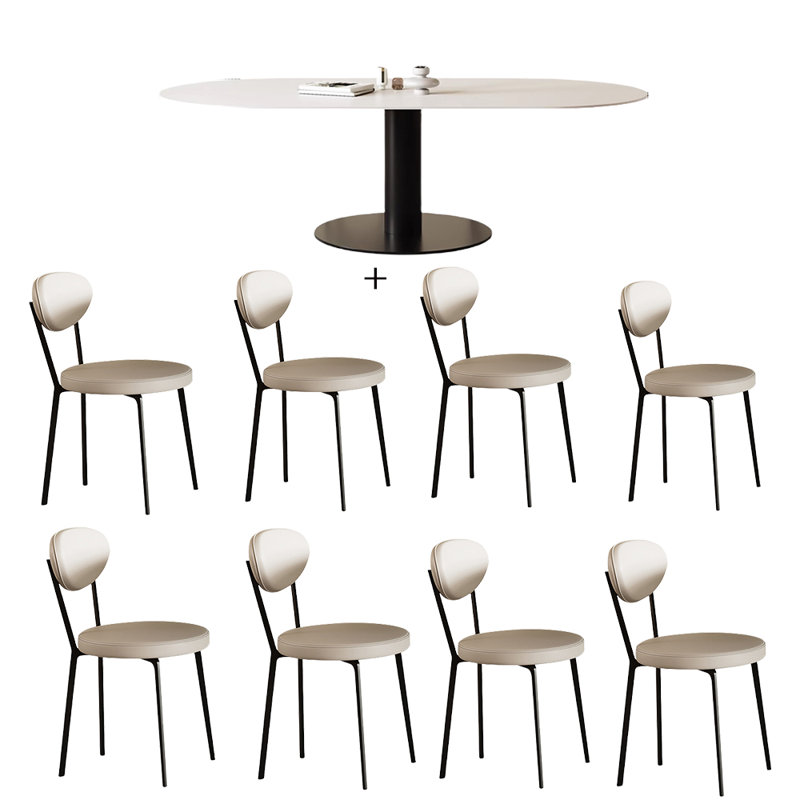 Ensemble de salle à manger moderne et simple avec lumière de luxe, H 29,52 po x L 70,86 po x l 35,43 po