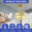 Ventilateur de plafond 18 pouces avec abat-jour en cristal et télécommande-912462741