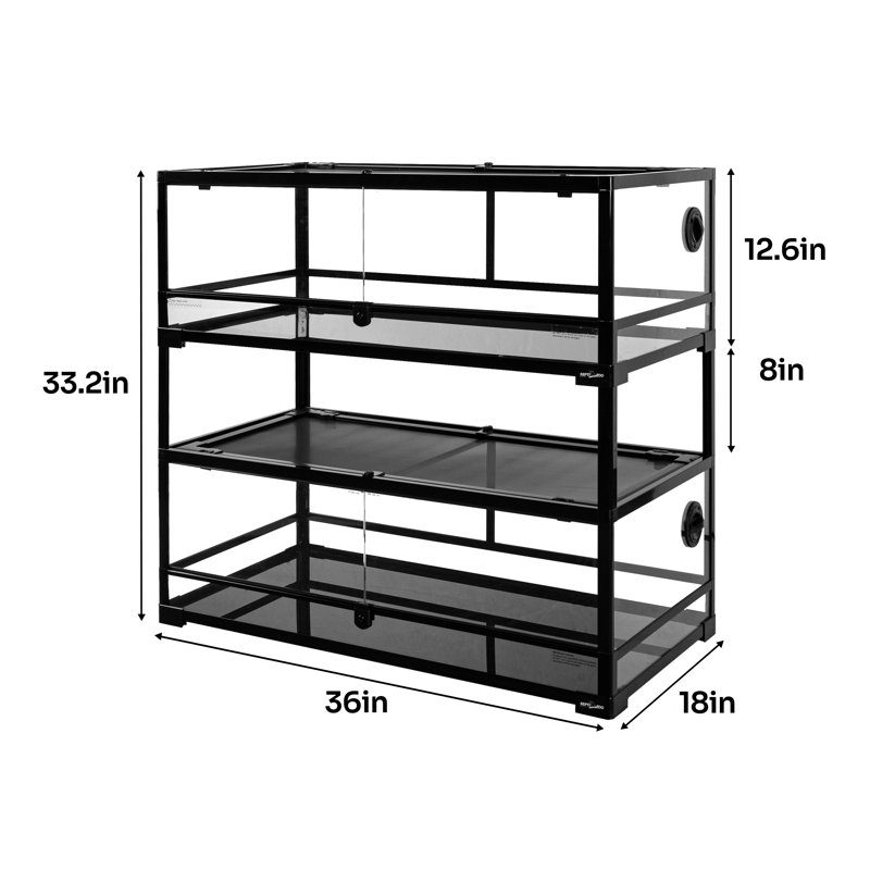 36'' x 18'' x 33.2'' Reptile Terrarium, 33.2" H x 36" W x 18" D