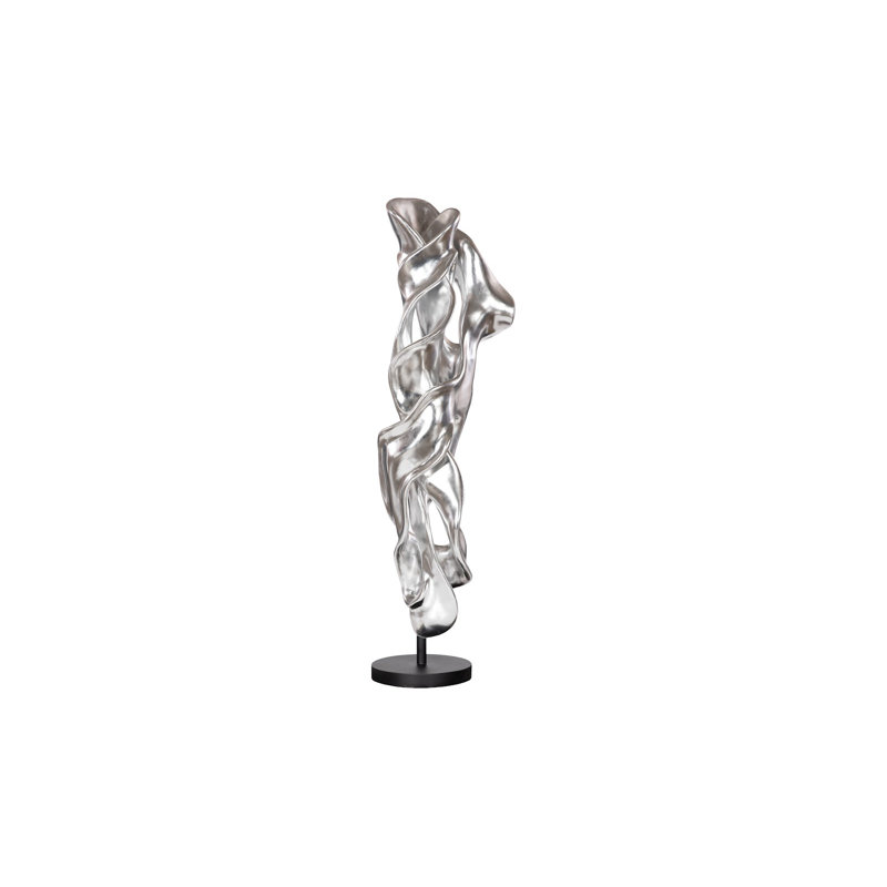 Cast Dancing Sculpture, Coupé, Gel Coat White, Silver Leaf