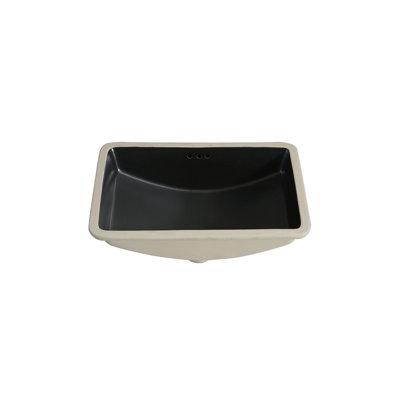 Ceramic Rectangular Undermount Bathroom Sink with Overflow