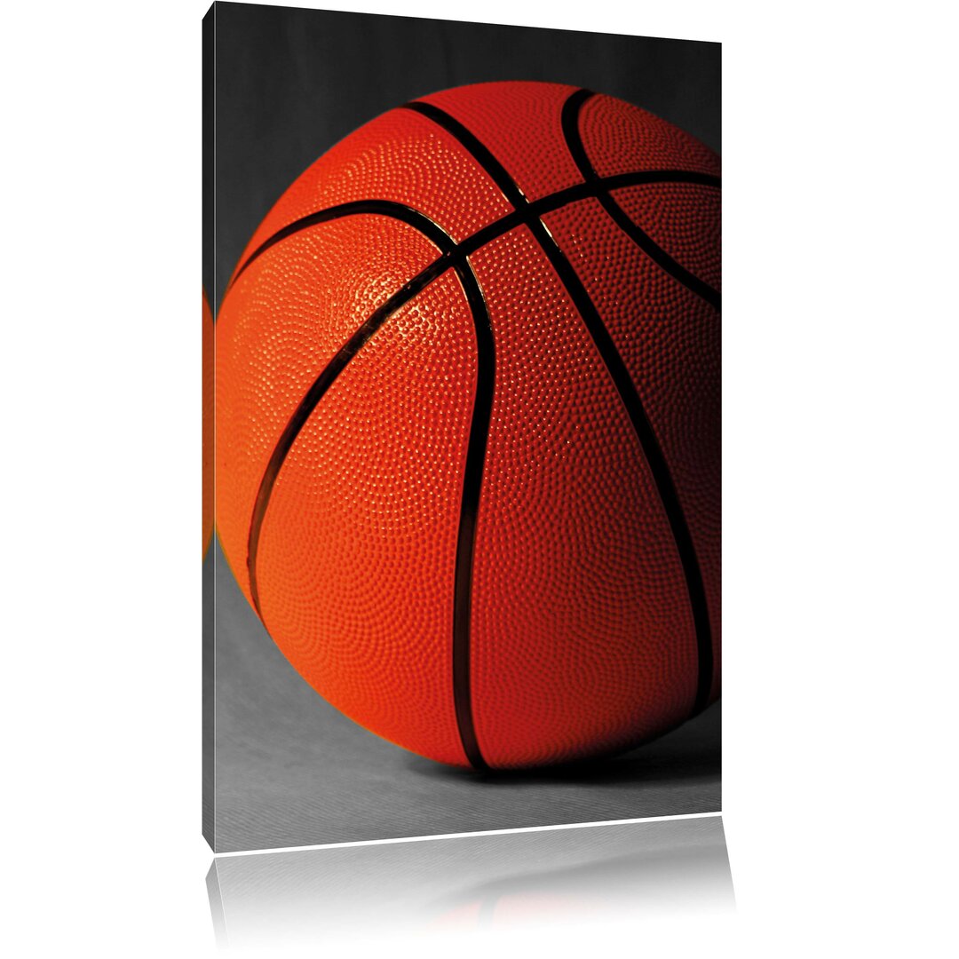 Leinwandbild Basketball schwarzer Hintergrund