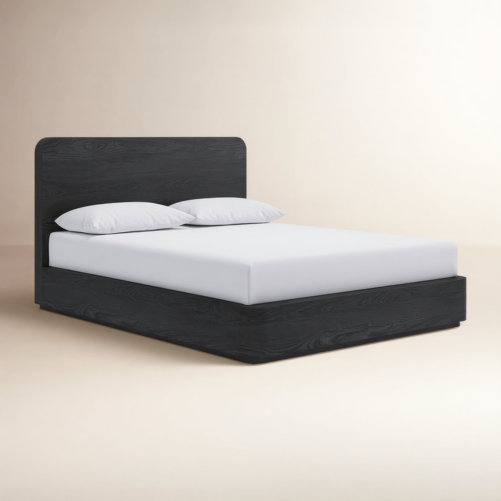 Nori Solid Wood Platform Bed, Jet, King