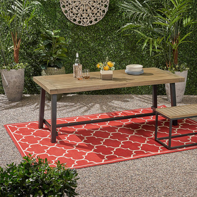 Outdoor Dining Table With Metal Frame