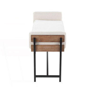 Farmhouse Bench With Metal Frame