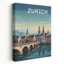 Ville de Zurich, Suisse, paysage urbain tranquille, architecture contemporaine abstraite, art mural