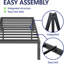 Cadre de lit simple 14 po Ebern Designs Structure de lit plateforme en métal robuste sans sommier-293075612