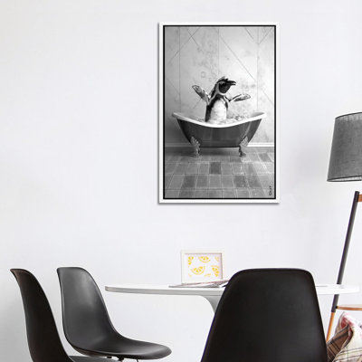 Penguin In Tub by Jauffrey Philippe - Gallery-Wrapped Canvas Giclée on Canvas