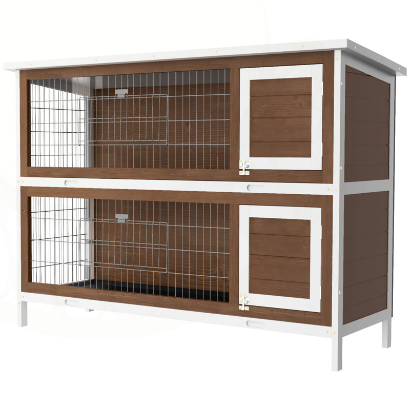 Heerad à lapin polyvalente avec portes verrouillables et toit imperméable pour animaux de compagnie