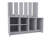 Van Hall Tree in Melamine, Open Storage y Coat Space, Smoke