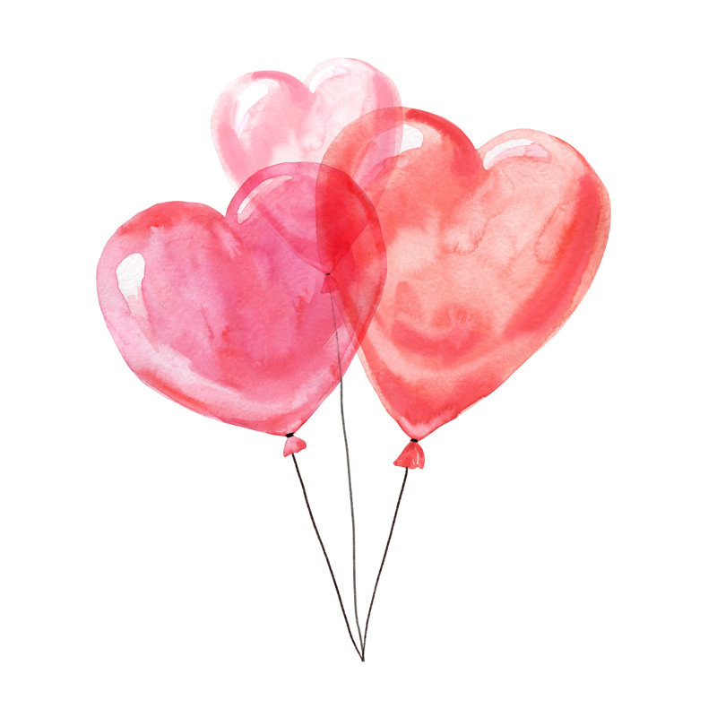 Lincolnwood Heart Shaped Balloons by Vector_ann - Wrapped Canvas Print, 30cm H x 30cm W 3.8cm D