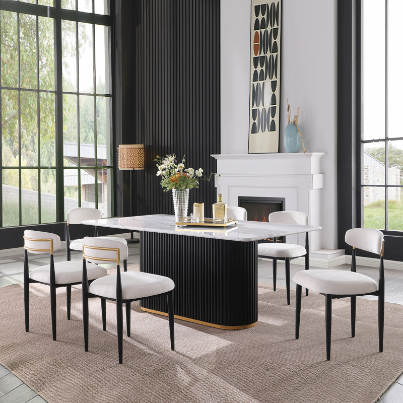 Ensembles de table de salle à manger de qualité supérieure avec faux marbre, conception moderne pour la cuisine